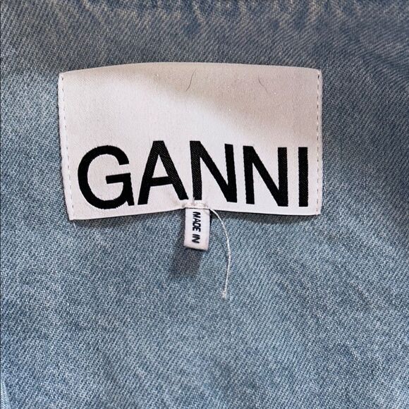 Ganni Red Metaclic Vest Denim Cropped Size 36 or US 6 - Picture 6 of 7